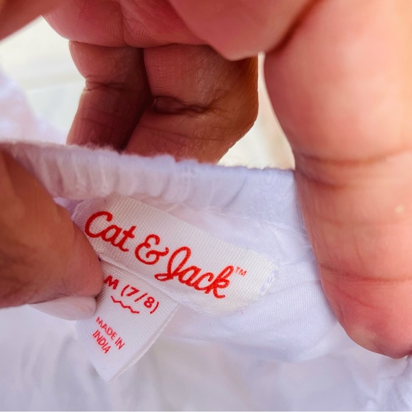 Girls Cat & Jack sleeveless white maxi dress, SZ 7/8 - Picture 5 of 5